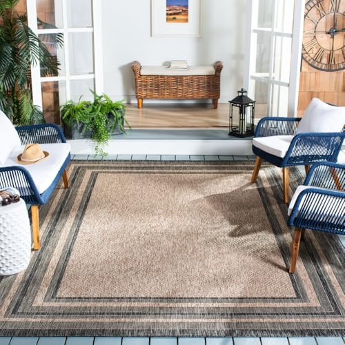 SAFAVIEH Courtyard Collection Area Rug in Natural and Black