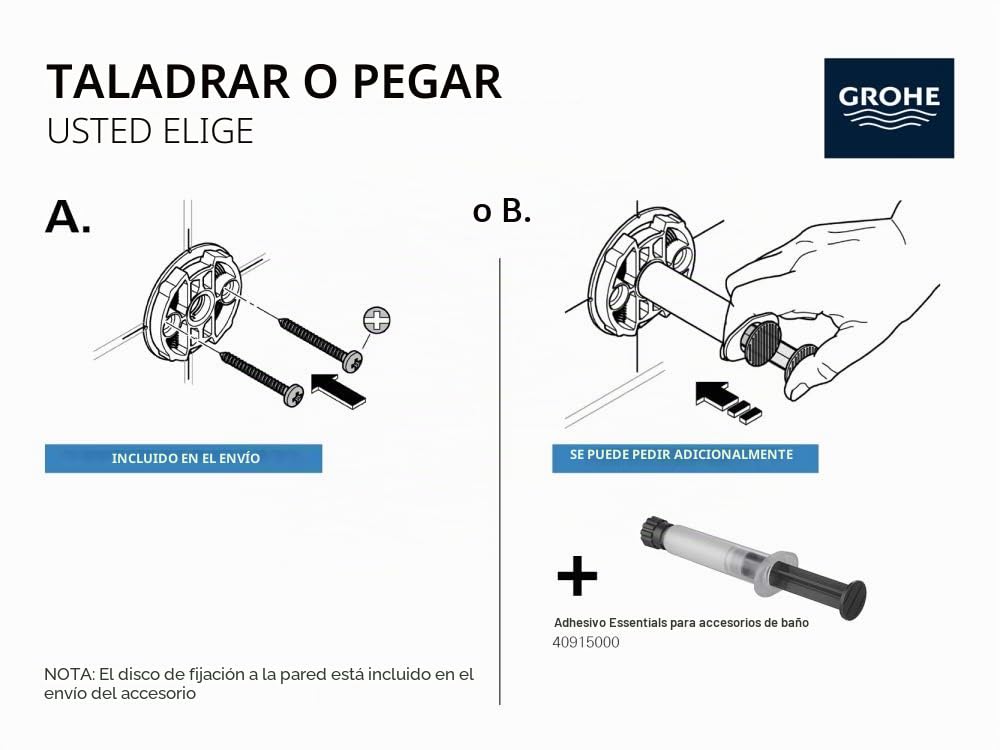 Grohe Essentials - Toallero, color cromo (Ref.40386001) 800 mm