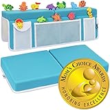 Supa Ant Baby Bath Kneeler and Elbow Rest Pad –Mom’s Choice Award Winner –US-Designed Extra Thick Bathtub Kneeling Pad with 8 Suction Cups, 5-Pocket Organizer, Non-Slip, Cushioned, Durable (Blue)