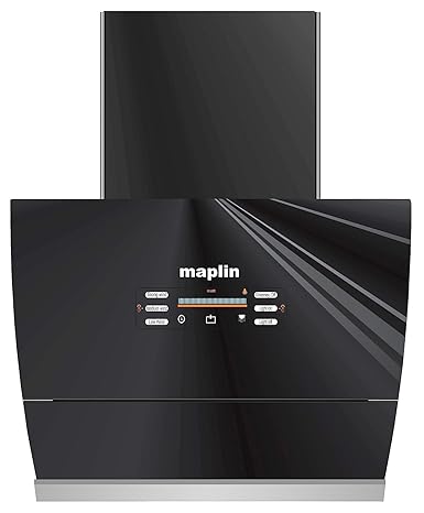 Maplin VC-60 Voice Control Glass Opening Kitchen Chimney in 60 cm (Black)