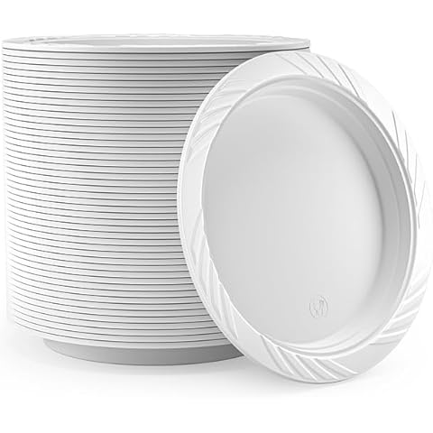 Shefa 400 Pack of Reusable White Plates Cover