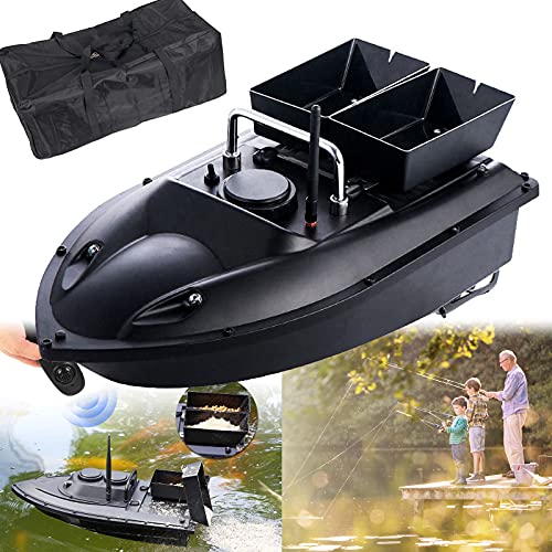 ZHDLJ Barco Cebador Pesca, Barco Teledirigido de Pesca, Barco Cebador Carpfishing con Motores Duales y Bolsa de Almacenamiento, Crucero de Control Remoto de 500 M, Batería de 9600mAh, Carga 2 KG Cover