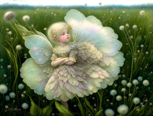 Toile Dandelion Girl poster artistique 58x90cm pour une ambiance douce et zen
