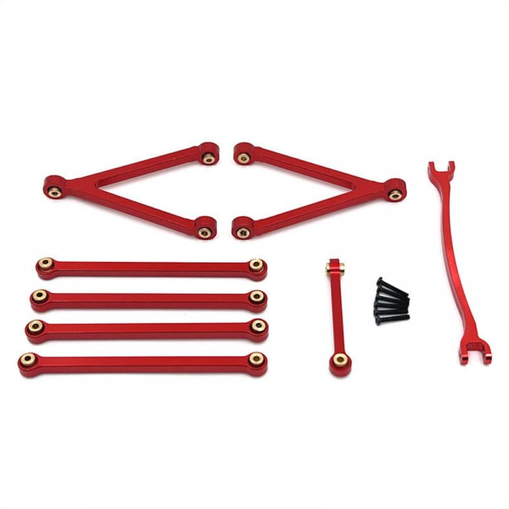 QMLQRGKF Metal Upgrade Pull Rod Compatible With FMS 1/24 FCX24M Camel Cup D110 Off-Road RC Vehicles(Red)