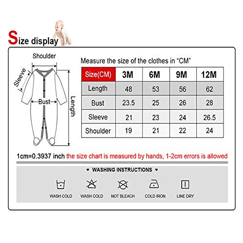Image of Newborn Baby Boy Girl Organic Cotton Bodysuit Long Sleeve Jumpsuit 3-Pack Outfits Clothes,0-24Months
