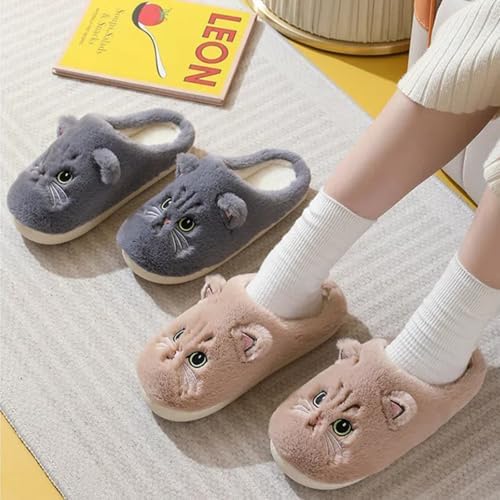 Chaussons Noël Femme Hiver Chaud, Moelleuses Pantoufles Antidérapantes Slippers
