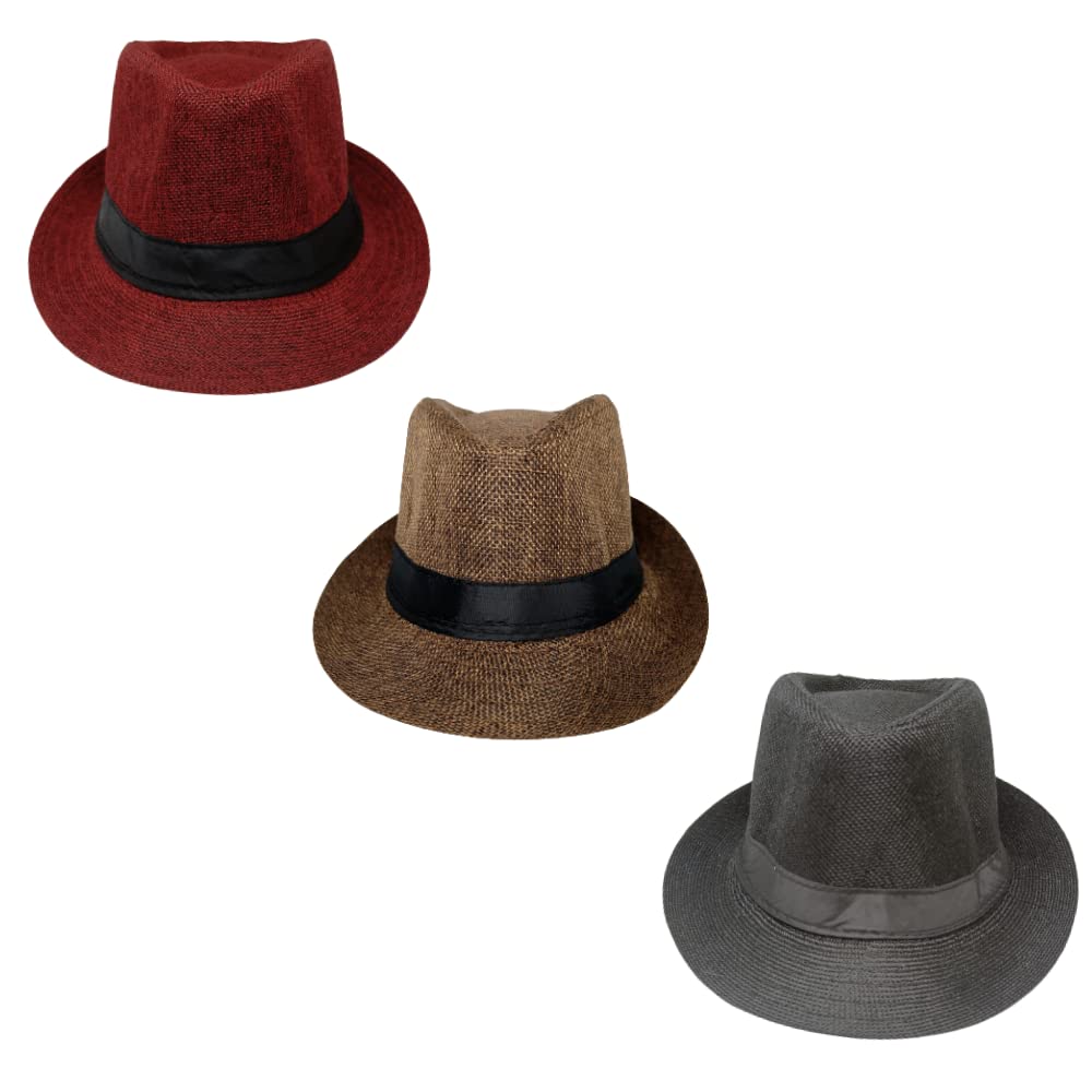 GenericTrilby Style Short Brim Fedora Classic Summer Beach Sun Hat, Panama Cap for Adult Men/Women