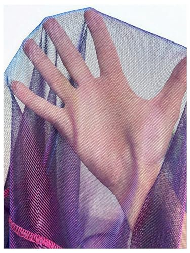 Image of Verdusa Women's See Through Mesh Short Sleeve Round Neck Mini Dress Purple Small