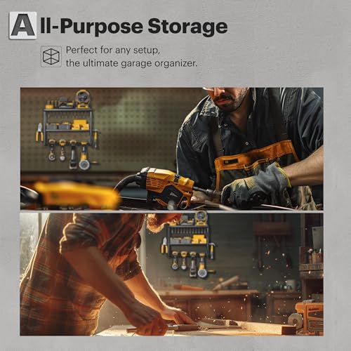 Power-Tool-Organizer-with-Charging-Station-4-Drill-Holder-Wall-Mount-Quick-Assembly-Garage-Storage-Rack-for-Handheld-Metal-Tool-Shelf-Utility-Rack-for-Cordless-Power-Tools-for-Men-Gifts
