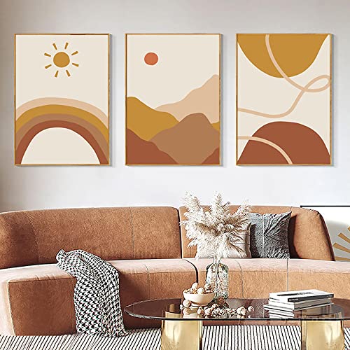 Toile affiche boho pour décoration murale de salon avec peinture géométrique abstraite