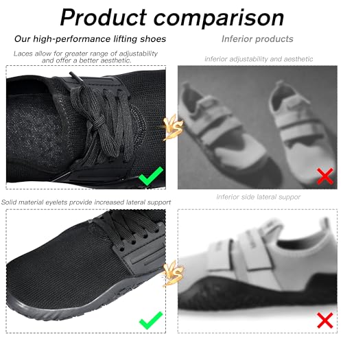 Weightlifting Barefoot Shoes for Men - Deadlift Barefoot Workout Shoes for Women & Men, Minimalist Weight lifting & Sports Footwear, Fitness Squat Non Slip Pattern Deadlift Training & Boxing Flat Sneakers4