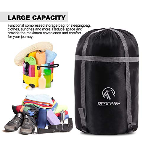 Redcamp Sleeping Bag Stuff Sack, Compression Sack, Great For Backpacking And Camping Black M #TOP7