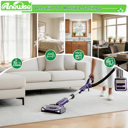 Image of Anewise 1+2 Filter Replacement for Shark Navigator NV586 NV581 NV581Q NV580 NV585 Powered Lift-Away DLX Upright Vacuum, 1 HEPA and 2 Foam Felt Filters, Part # XFFT580 & XHEP580