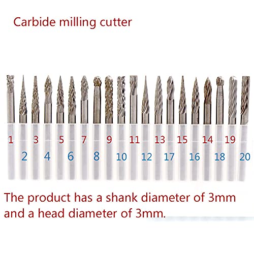 Cabezal de molienda de acero tungsteno 1pc 3x3 miniatura 3