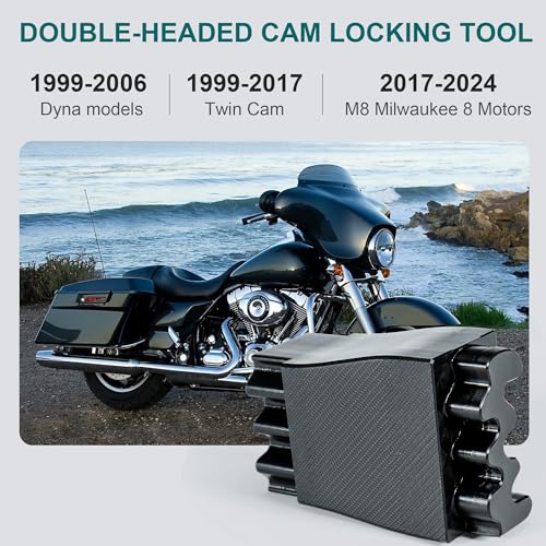 Image of MoKitDora Double-Headed Cam Locking Tool Compatible with Harley Twin Cam 1999-2017, M8 Milwaukee 8 Motors 2017-2024, Dyna 1999-2006 Models