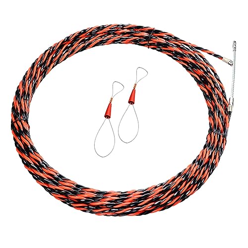 ELLANA Cable Flexible 5mm Electrical Cable Pulling, Fish Tape Wire Puller, Through Wall 3-Strand Threader Construction Tool Kits Extension Connector(Color:Silver,Size:5mm x15m)