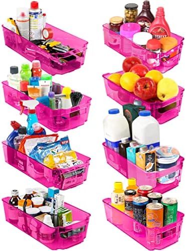 Utopia Home Caddy Pantry Organizer - Set of 8 Refrigerator Organizer Bins - Kitchen Countertops and Cabinets - BPA Free (Purple)