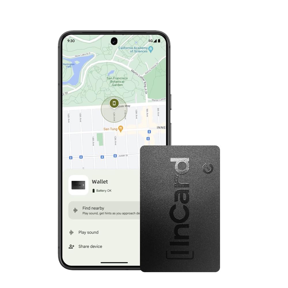 AUSHA Smart Card Tracker | Compatible with Apple Find My & Android Find My Device | Ultra Slim Wallet Finder | Loud Sound Alert, IP68 Waterproof, Rechargeable Battery | for Wallet, Passport, Luggage