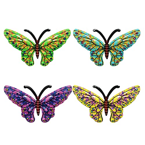IZHIUTP Adornos de metal, 4 paquetes de decoración de pared con varios colores, decoraciones de árbol de Navidad para sala de estar, dormitorio, baño y balcón