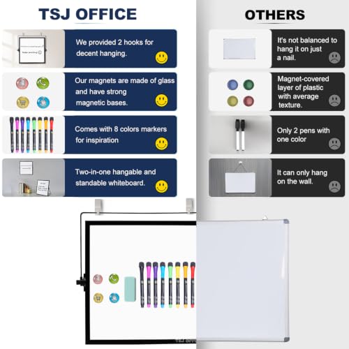 Image of TSJ OFFICE Small White Board - 10 X 10 Inches Black Framed Dry Erase Board