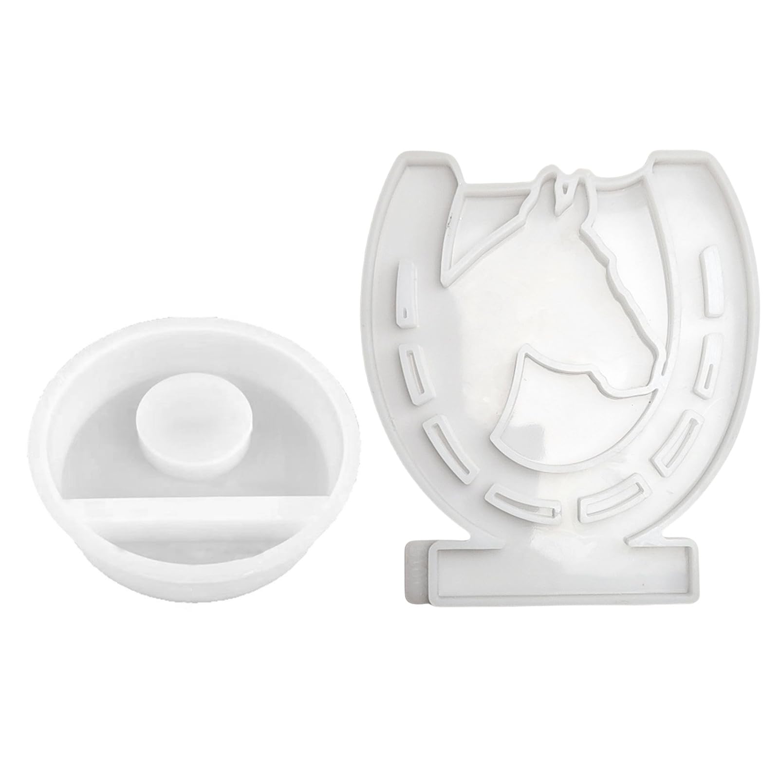 NEWFT Horse Head Candlestick Mold Silicone Candle Holder Mould Easy to Demold Desktop Decoration Mould Gypsum Home Ornament