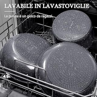 GiPP Set di Pentole e Padelle Ceramiche Antiaderenti 5 Pezzi con Manico Amovibile - Cucina Sana per Camper, Senza Tossine, Compatibile Induzione Forno Lavastoviglie