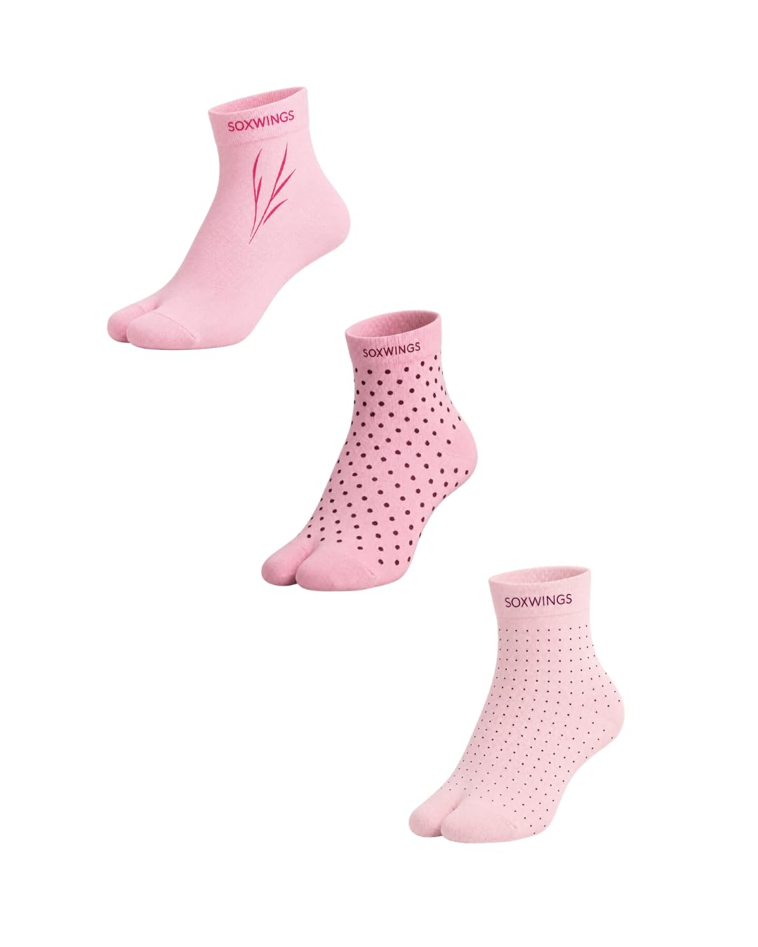 soxwings Summer Thumb Socks For Women Ankle Length in Multicolour Free Size Perfect For Slipper sandal daily wear Pack Of 3 | 6 And 9-picture-4