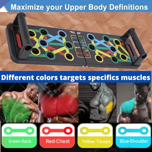 Image of Wow Fitness World Push up Board with Ebook training guide(Downloadable) - 15 in 1 Pushup Board for Men & Women - Foldable Push-up Board and Push up bar System - Flex Board