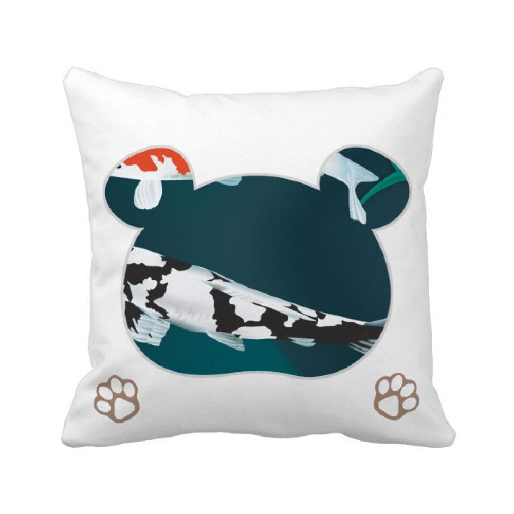 Taies d'oreiller carrées motif poissons chinois Couple Tradition linge de lit coton