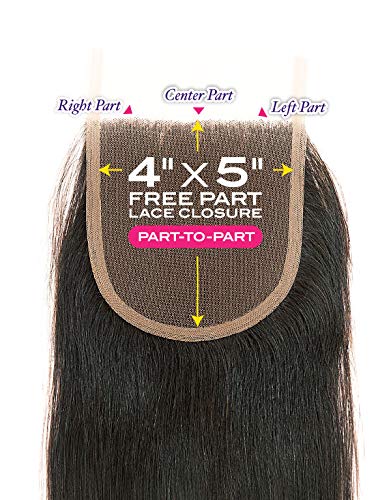 Janet Collection 100% Remi Human Hair HD Melt 4x5 STRAIGHT Lace Frontal Closure (12, NATURAL)