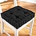 ZZZMRH Chair Cushions Booster Seat - 45cm x 45cm Outdoor Cushions - Garden Chair, Car Seat Cushions 100% Cotton Floor Cushion - Soft Touch Seat Pad For Elderly, WheelChair, Post-Operative - Black