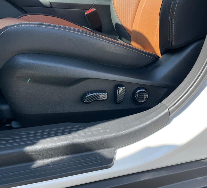 HIGH FLYING for Subaru Outback, Legacy 2020 2021 2022 2023 2024 Car Accessories Seat Adjustment Button Cover Trim ABS Carbon Fiber Grain 5pcs