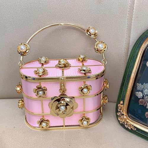 Sac seau de soirée chic pour mariage avec perles fleurs - 8
