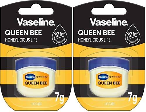 Vaseline Terapia de labios Queen Bee 7gr | Bálsamo labial nutritivo con miel para una hidratación óptima (Paquete de 2)