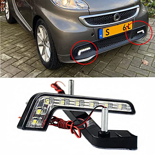 Luz Diurna DRL para Auto 12V, 8 LED Blanco Impermeable miniatura 2