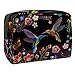 TIZORAX Trousse de toilette en PVC pour femme - Motif colibri et fleurs tropicales