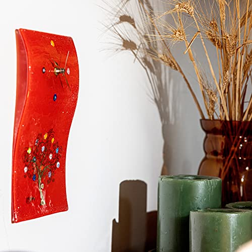 Sospiri Venezia Wall Clock Murano Glass Silent Mechanism Decorated with Murrines and Gold Leaf Gift Handmade Made in Italy (16x30) - Image 4