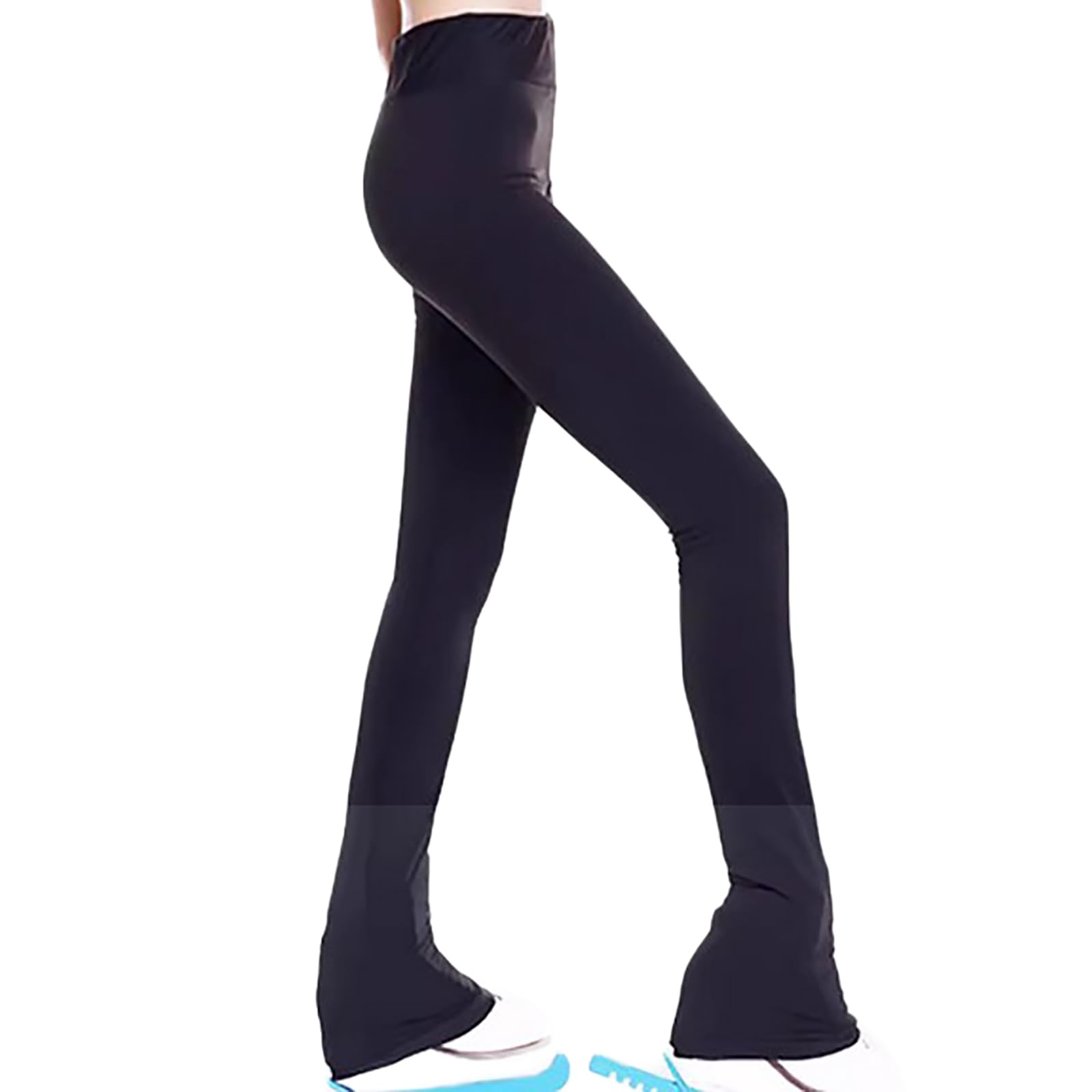 Pantalon Patinage Artistique Polaire Doublé Collant Patin Glace Vêtements Entraînement Patinage Pantalon(Size:L,Color:Noir-A)