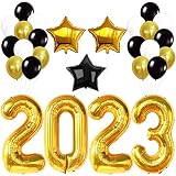 Big 40 Inch Black and Gold 2023 Balloons Set - 2023 Graduation Decorations | Graduation Party Suppli