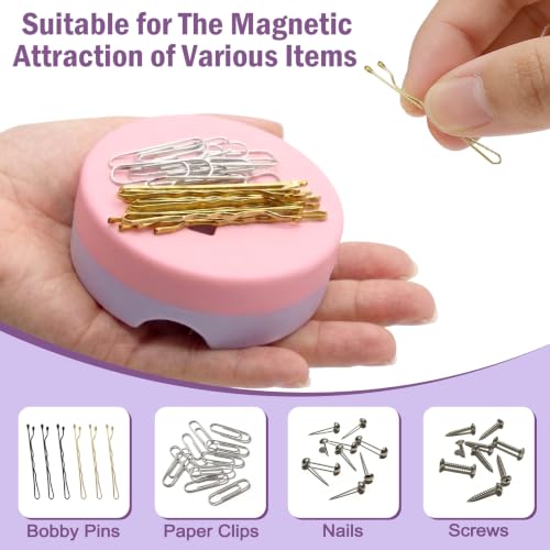 Image of Sizobi Purple Magnetic Pin Holder with Thread Cutter, Blade Saver | Double-Sided Magnetic, 12 Cutting Point, Concealed Blade, Vertical Placement, Multi-functional Storage, Flower-shaped Design