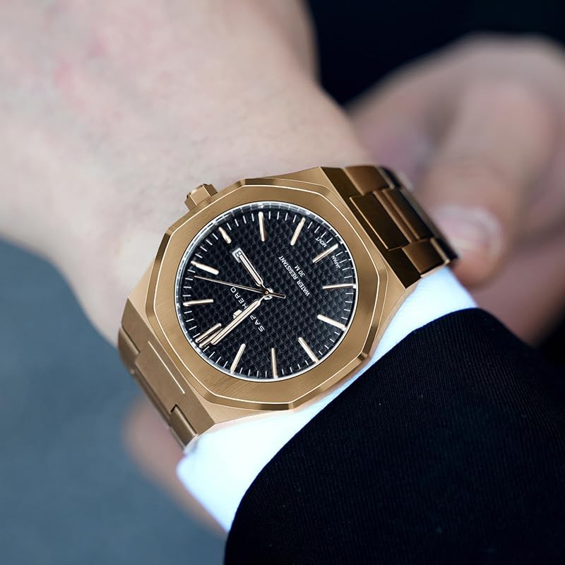 SAPPHERO Mens Watches Stainless Steel Quartz Watch for Men 30M Waterproof Date Clock Fashion Business Wristwatch Gift for Men - Image 3