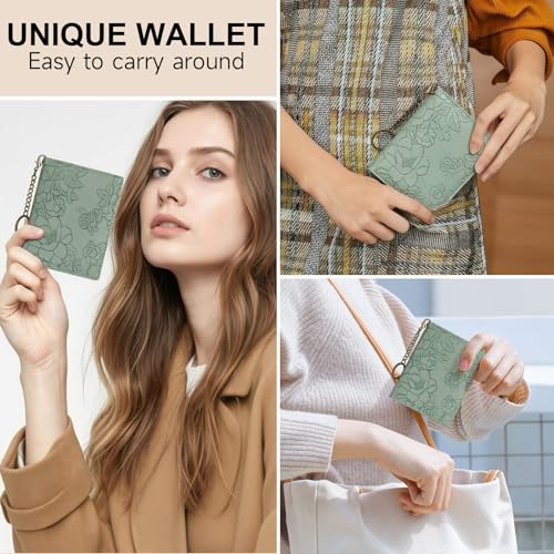 Image of FALAN MULE Small Wallets Woman Slim RFID Blocking Mini Credit Card Holder