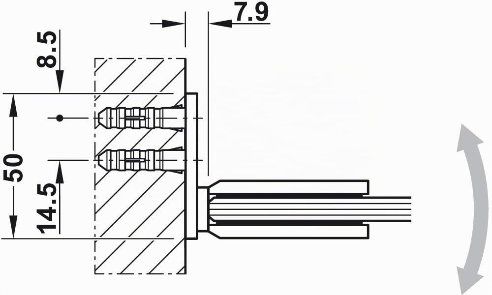 Gedotec Cerniera per porta da bagno per porte in vetro e docce Cerniera per porta da doccia cromata Raccordo per porta in vetro in ottone - DT800