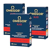 OMEGOR® Puro Olio di Krill Antartico certificato IKOS e FOS | 660mg Fosfolipidi Alta Assimilazione | 82.6mg di Colina e 100mcg di Astaxantina | 250mg EPA e DHA | Blister, no barattolo | 60 Perle