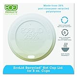 Eco-Products - EcoLid 25% Recycled Content White Hot Cup Lid - Fits 8oz Hot Cup - EP-HL8-WR (10...