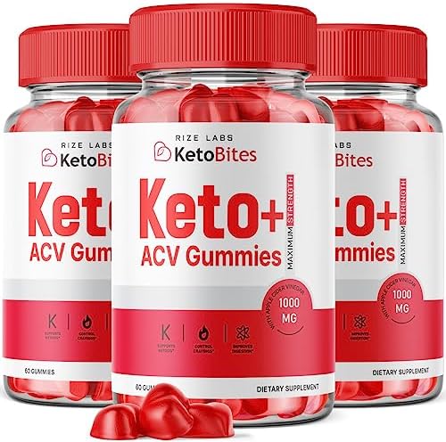 (3 Pack) Keto Bites, Keto Bites ACV Gummies Advanced Weight Loss, KetoBites ACV Gummies Oprah Keto + ACV Bites Winfrey Shark Supplement Tank Belly Fat Keto Gummy Bites Review Gomitas (180 Gummies)