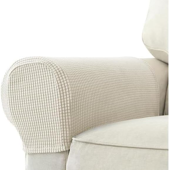 Juego de 2 fundas elásticas para reposabrazos de sofá, funda elástica suave para sillas, sofás reclinables, fundas para brazos, fundas protectoras