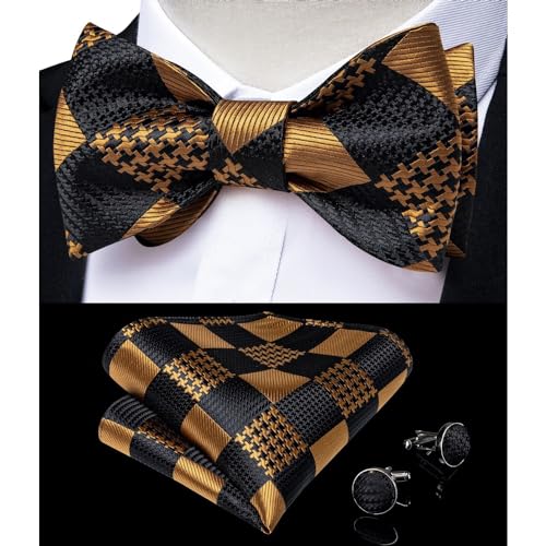 Set corbata, pañuelo y gemelos de seda para hombre miniatura 2