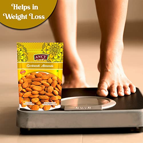Image of Ancy Gurbandi Almonds 500 Grams (250 Grams X 2) with Rich Flavor, High Antioxidant Content, and Brain-Boosting Nutrition for Daily Vitality and Wellness |Packed with Energy to Support Kids Learning, Adults Productivity, and Elders Strength.