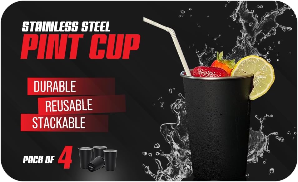 Miniatura 5 de 7 Steps - Vaso de acero inoxidable de 16.9 fl oz  16 oz - Duradero - Reutilizable - Fiesta - Al aire libre - Senderismo - Camping - Picnic - Vaso